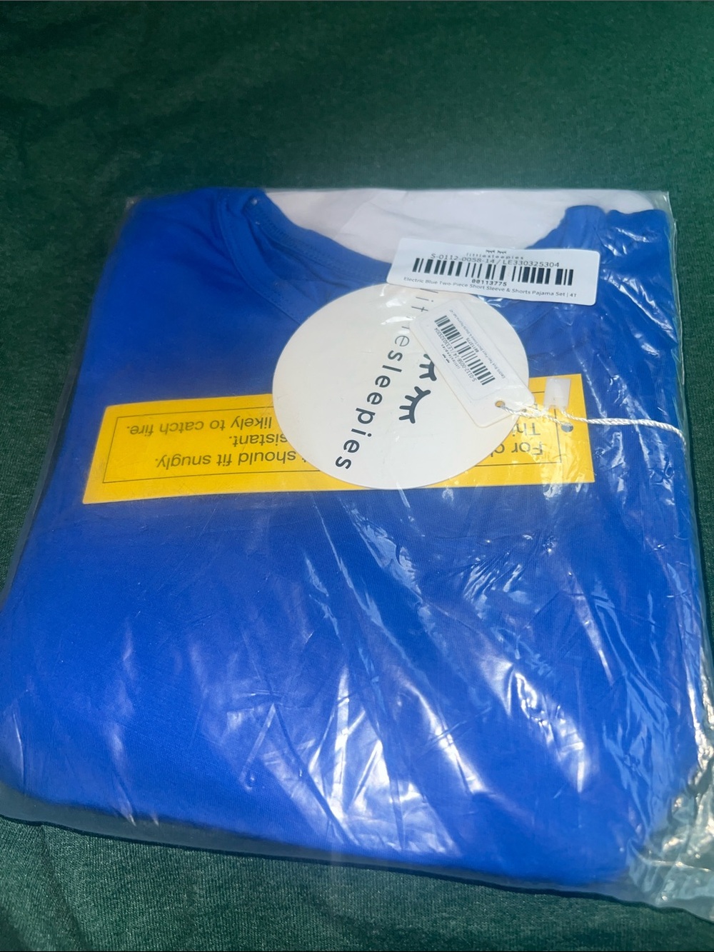 Electric blue short set little sleepies